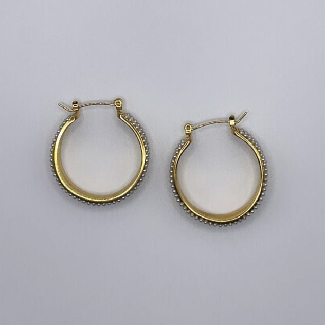 Pearl Hoop Earrings