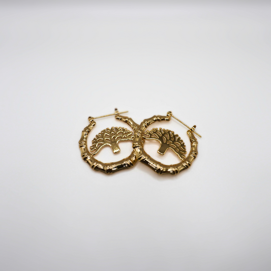 Small Oakland Bamboo Hoops