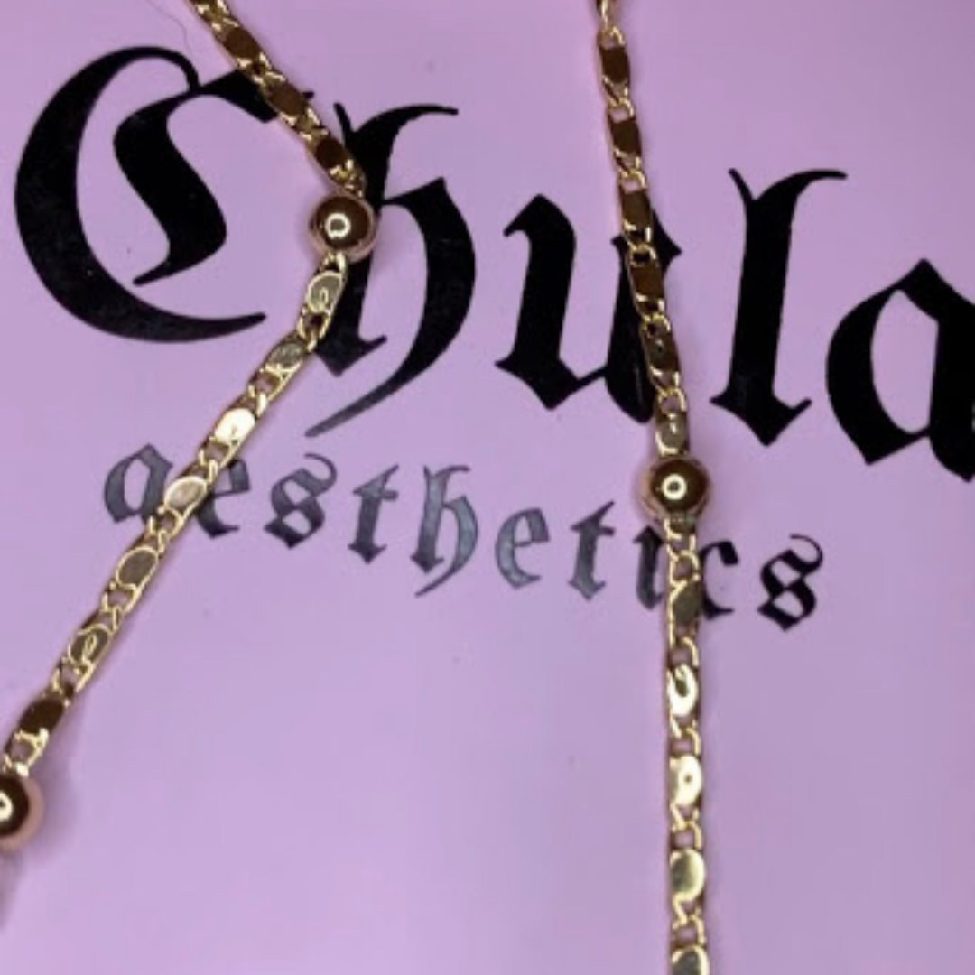 Dainty necklace, a beautiful necklace with little ball details throughout, in 14k gold plated and 20 inches long.