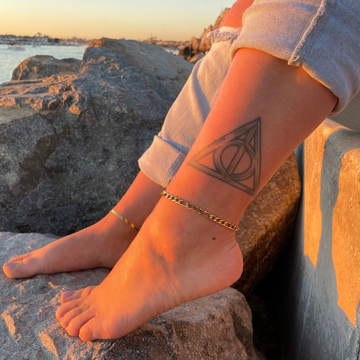 gold anklets. gold plate anklet.