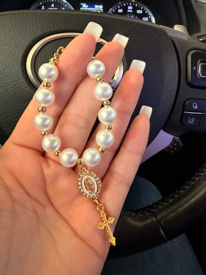 Steering Wheel/Purse/Key Chain Rosary Charm