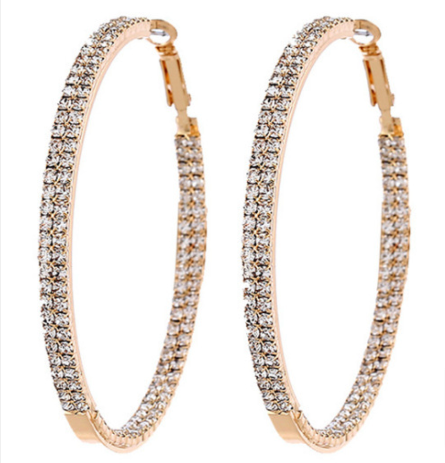 Rhinestone Hoop Earrings – Chula Aesthetics