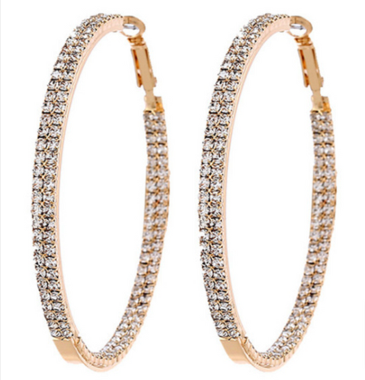 Rhinestone Hoop Earrings