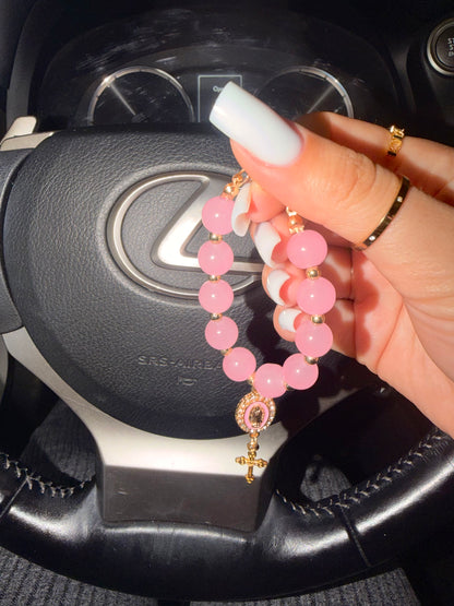 Steering Wheel/Purse/Key Chain Rosary Charm