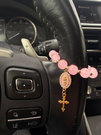 Steering Wheel/Purse/Key Chain Rosary Charm