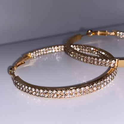 Rhinestone Hoop Earrings