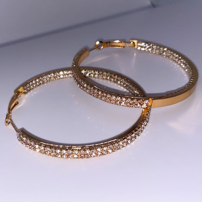 Rhinestone Hoop Earrings