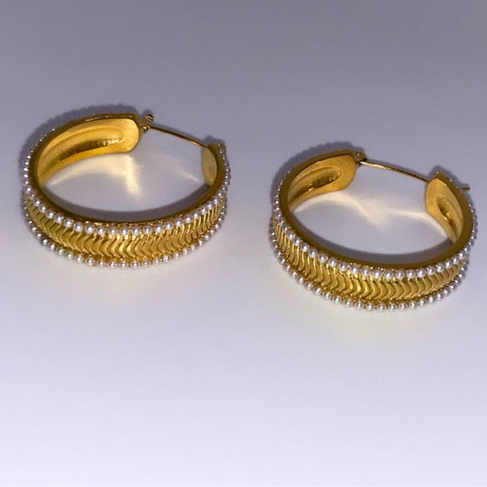 Pearl Hoop Earrings