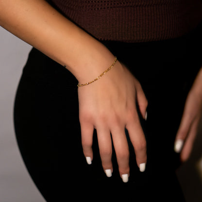 Women's Gold Figaro Bracelets,18K Gold Plated Bracelet. Cute Bracelets. Quality Gold Bracelets. Affordable Gold Bracelets. Water Proof Jewelry. Water Proof Gold Plated Jewelry. Water Proof Bracelets.