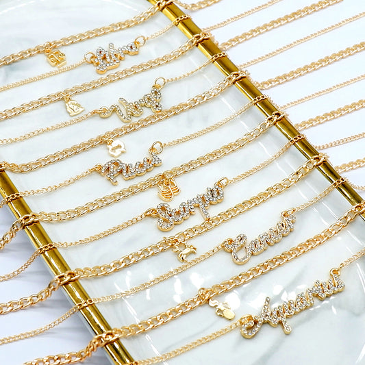 Gold plated zodiac necklaces. Zodiac name necklaces. Zodiac sign necklaces with zodiac sign pendants. Zodiac name necklaces. 